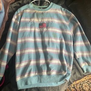 daisy street striped crew neck sweatshirt